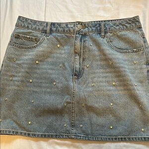 West of Melrose Embellished Denim Skirt